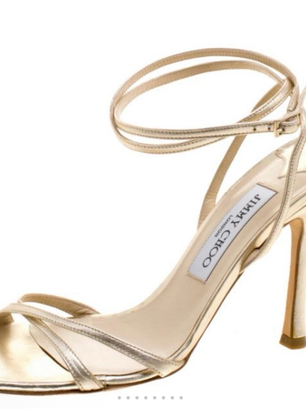 Jimmy Choo Metallic Gold Ankle-Strap Stiletto Sandals